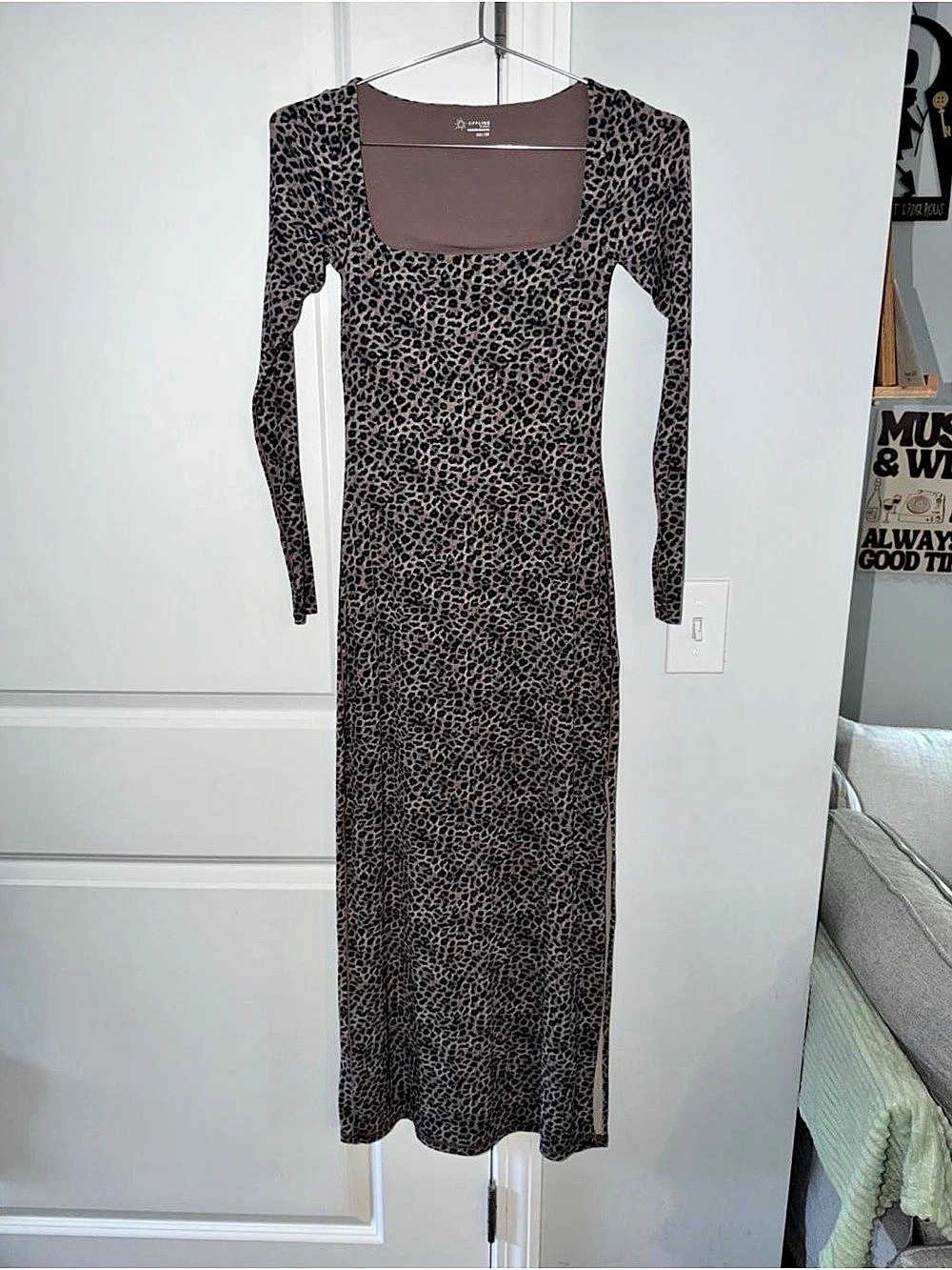 Aerie Animal Print Maxi Dress in Brown & Black Size XXS